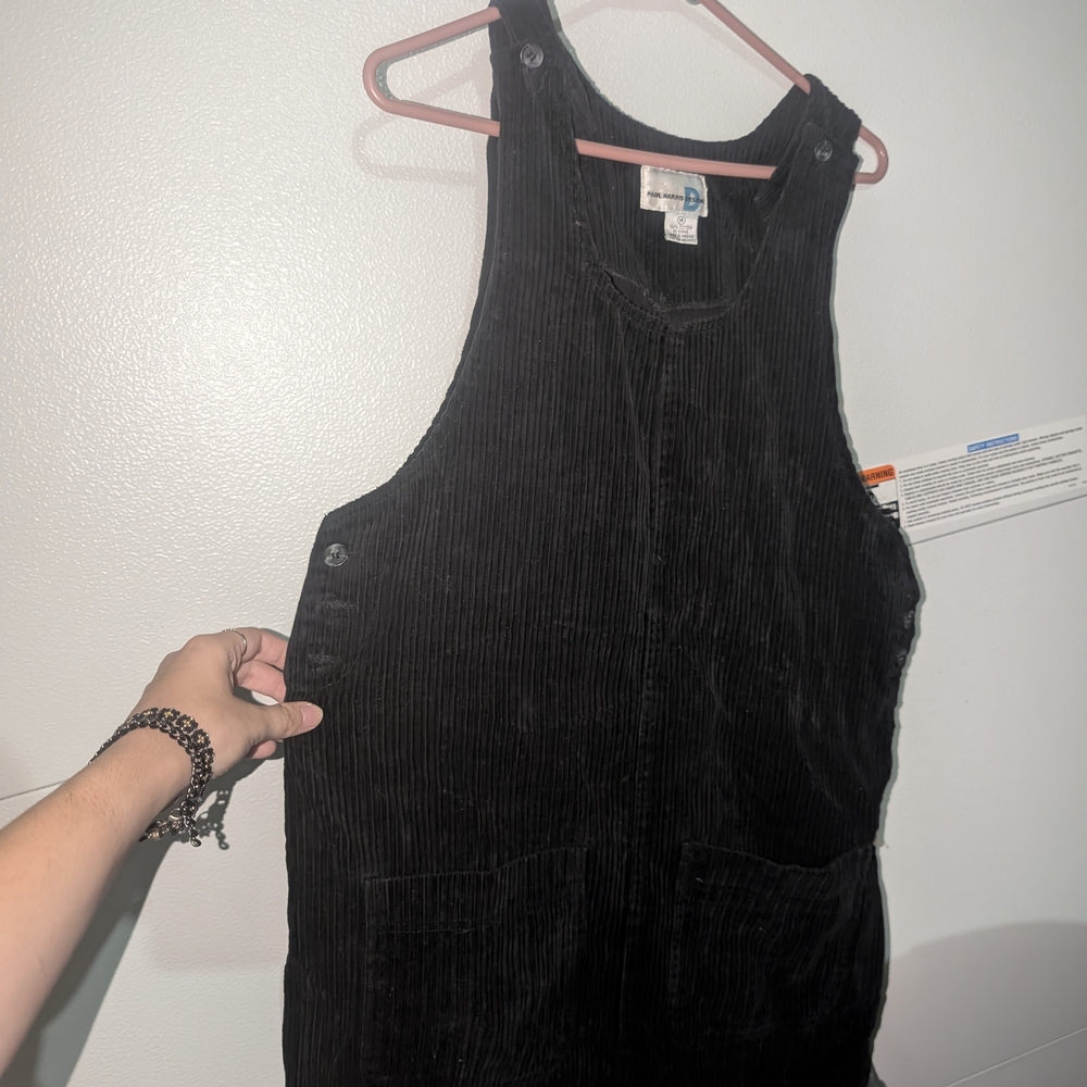 Black Corduroy Women's Dress